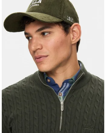 Sapca unisex din reiat cu broderie logo, Verde
