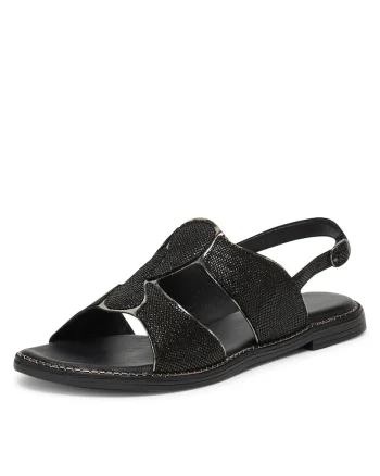 Sandale dama,  RST-KATE-09, piele naturala, negru