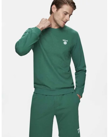Bluza de trening cu decolteu la baza gatului,  VALLEY, Verde