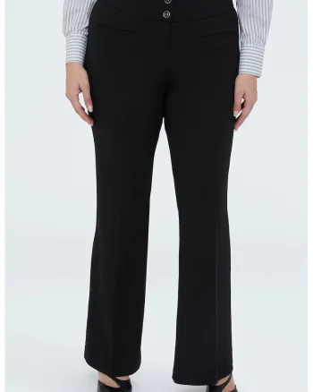 Pantaloni evazati cu talie inalta, Negru