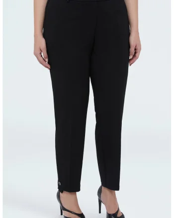 Pantaloni conici cu talie inalta, Negru