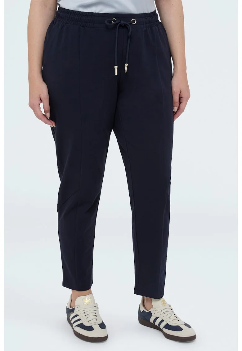 Pantaloni de trening cu croiala conica si talie ajustabila, Albastru ultramarin