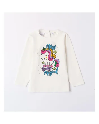 Bluza cu imprimeu unicorn pentru fete,  0.A355, Alb