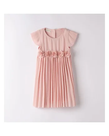 Rochie eleganta din voal cu aplicatii florale pentru fete,  0.8273, Piersica, Piersica
