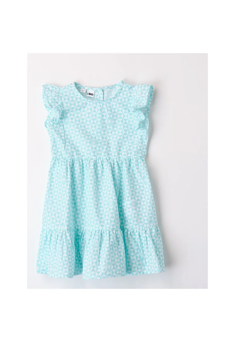 Rochie cu imprimeu floral pentru fete,  4.8758, Multicolor, Alb/Aqua