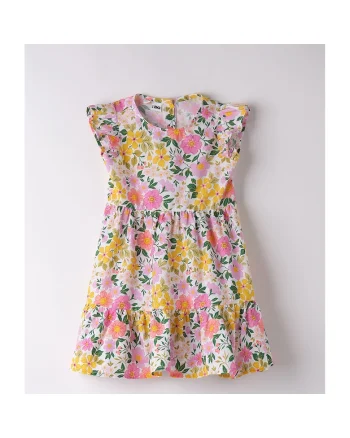 Rochie cu imprimeu floral pentru fete,  4.8758, Multicolor, Verde/Galben/Roz/Multicolor