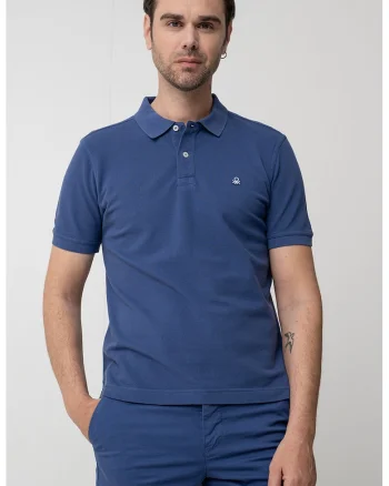 Tricou polo regular fit cu aspect pique