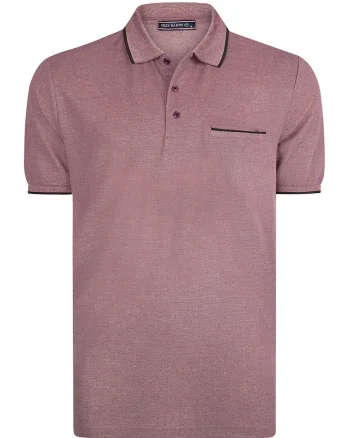 Tricou polo din amestec de bumbac, Rosu stins