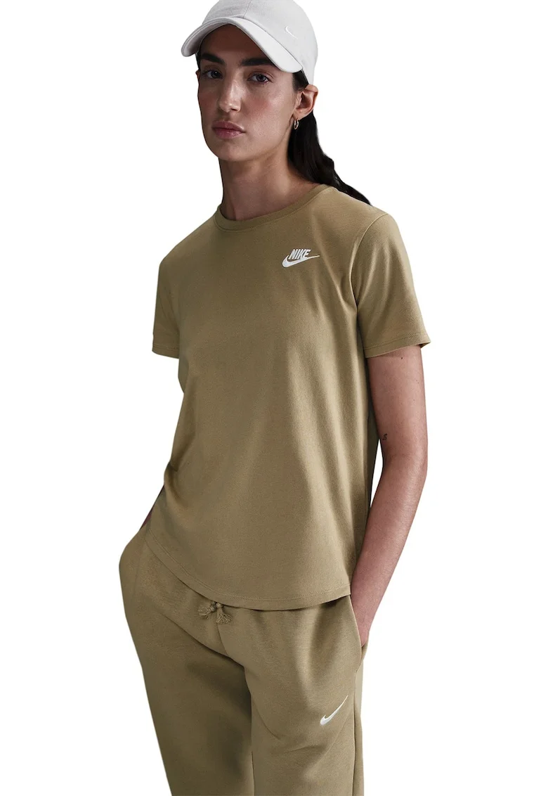 Tricou cu decolteu la baza gatului Sportswear Club Essentials, Bej/Maro camel