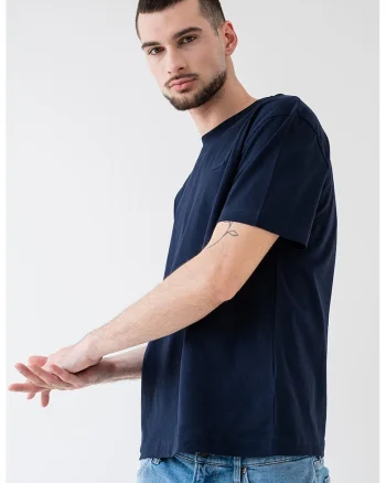 Tricou de bumbac cu decolteu la baza gatului