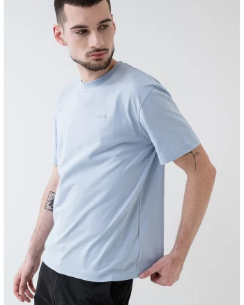 Tricou de bumbac cu decolteu la baza gatului