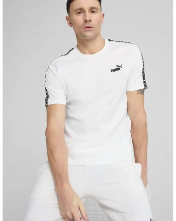 Tricou cu decolteu la baza gatului si detalii logo, Alb
