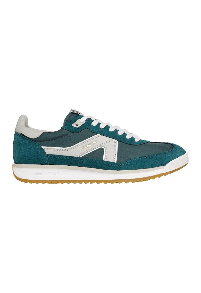 Pantofi sport cu insertii de piele intoarsa SKX 92 Spective, Alb/Verde englez/Verde feriga