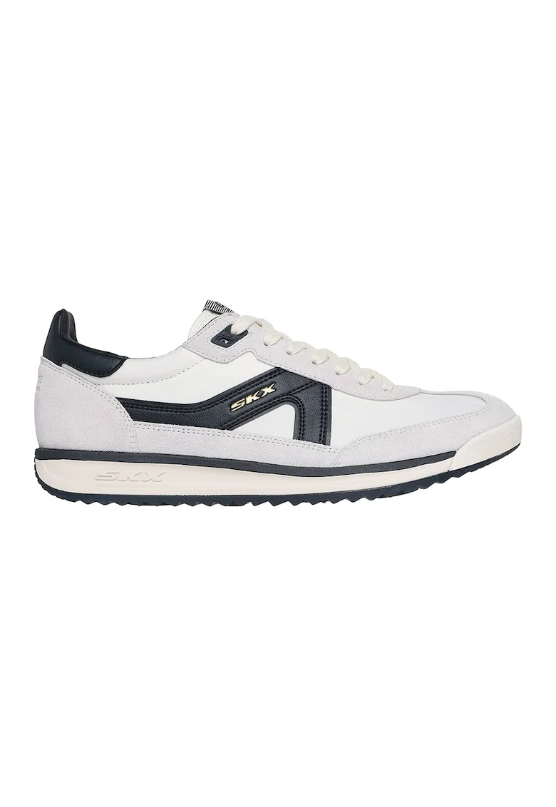 Pantofi sport cu insertii de piele intoarsa SKX 92 Spective, Alb/Gri carbune