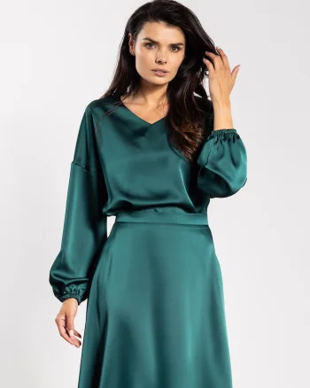 Bluza dama,  A740, verde sticla, poliester