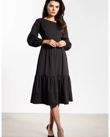 Rochie,  A737, negru, nylon, spandex