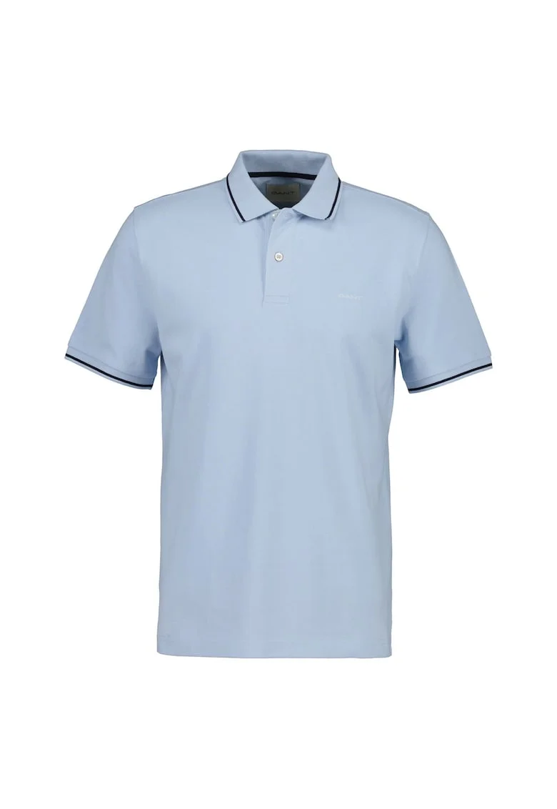 Tricou polo din material pique, Albastru pastel
