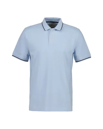Tricou polo din material pique, Albastru pastel