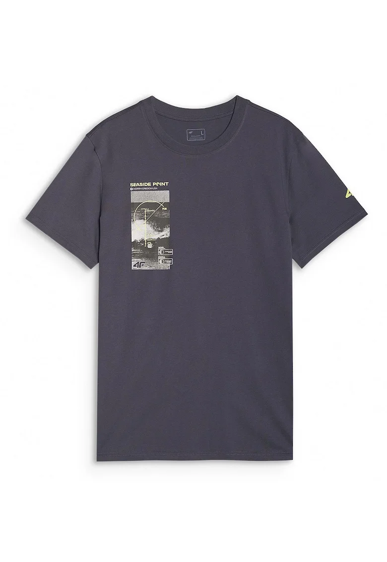 Tricou Barbati  Antracit, 100% Bumbac, Imprimeu, Gri antracit