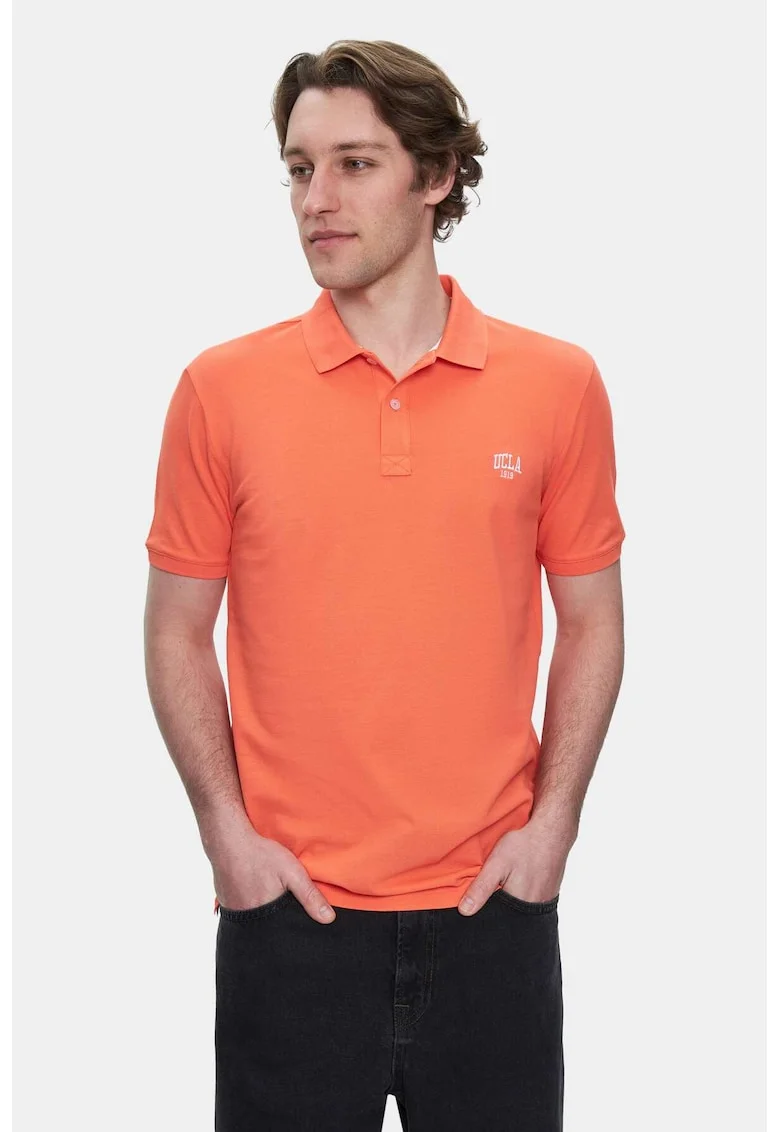 Tricou polo cu logo discret Lakes, Portocaliu