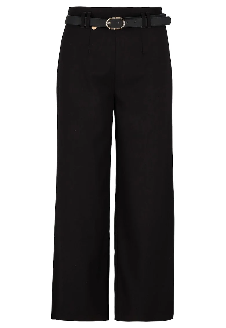 Pantaloni din material cu picior lat, Comfort Fit,  R-Hus, negru, Negru
