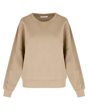 Bluza de trening lejera din amestec din bumbac uni,  B-Allure, bej, Bej