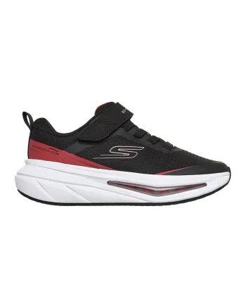Pantofi sport Skech-Air 5.0 de plasa cu velcro, Negru/Rosu stins