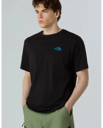 Tricou lejer cu imprimeu foto pe partea din spate Slopes, Negru
