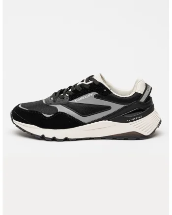 Pantofi sport cu garnituri din piele intoarsa Cyber, Negru/Alb murdar