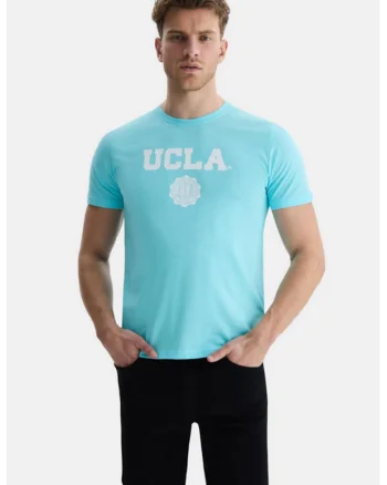 Tricou cu imprimeu contrastant Gayley, Albastru