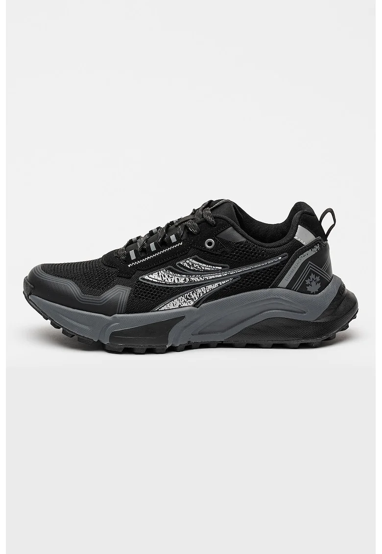 Pantofi sport cu garnituri din material sintetic Robson, Negru/Gri antracit