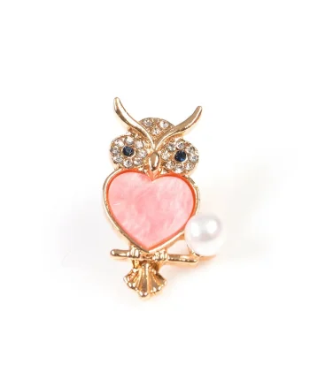 Brosa martisor bufnita roz