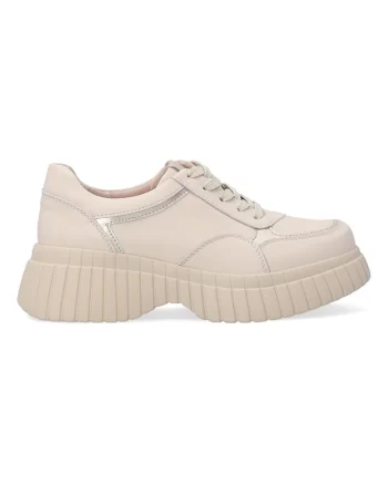 Pantofi din piele cu talpa demi wedge