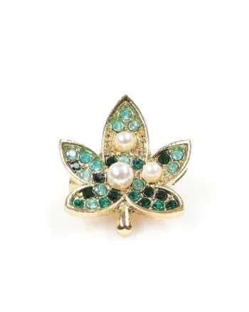 Brosa martisor frunza verde