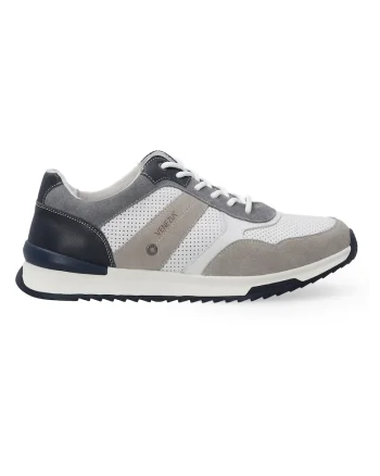 Pantofi sport din piele cu aspect contrastant
