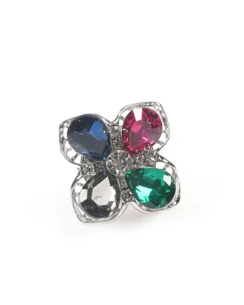 Brosa martisor floare cu pietre multicolore