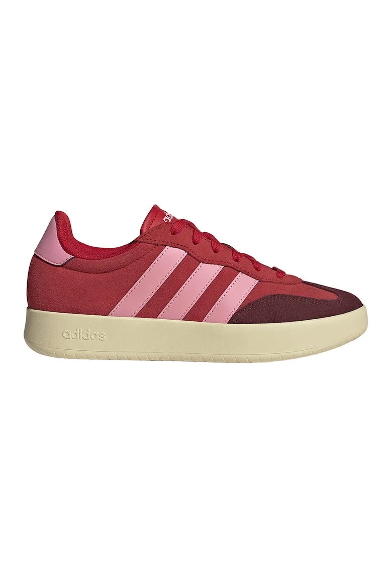 Pantofi sport Barreda din piele intoarsa cu insertii din material sintetic, Rosu inchis/Rosu vermillion
