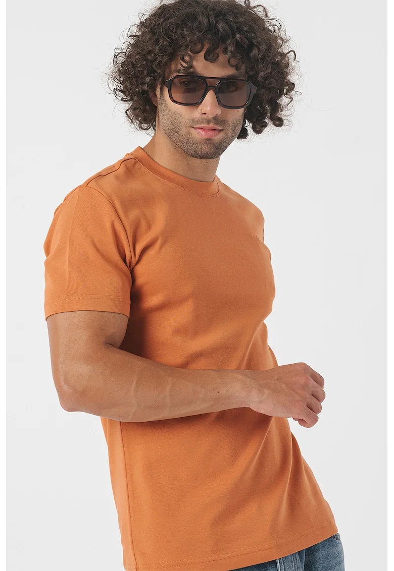 Tricou cu decolteu la baza gatului, Maro deschis
