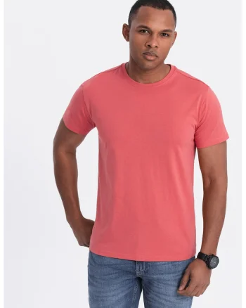 Tricou uni cu decolteu la baza gatului, Rosu