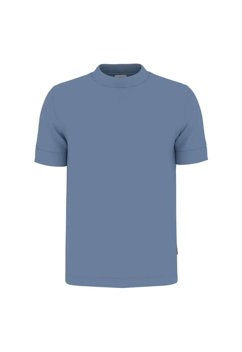 Tricou uni cu decolteu la baza gatului, Albastru