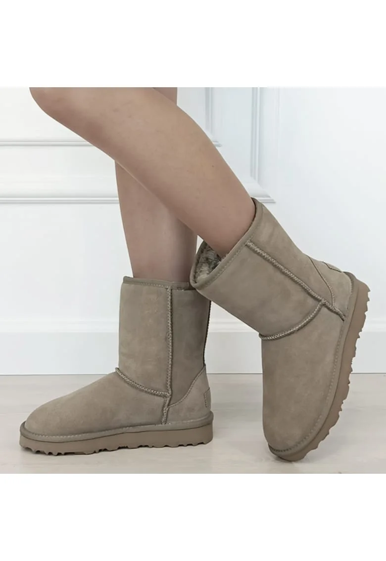 Cizme taupe din piele naturala L7830. 111 18679, Maro taupe