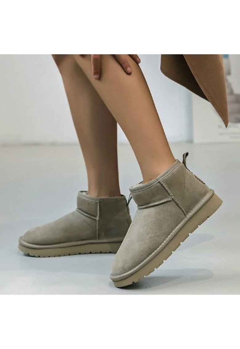 Ghete dama din piele naturala B-JB1966 111, Taupe 8745, Maro taupe