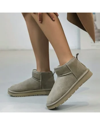 Ghete dama din piele naturala B-JB1966 111, Taupe 8745, Maro taupe