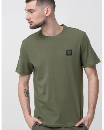 Tricou de bumbac cu decolteu la baza gatului, Verde pal