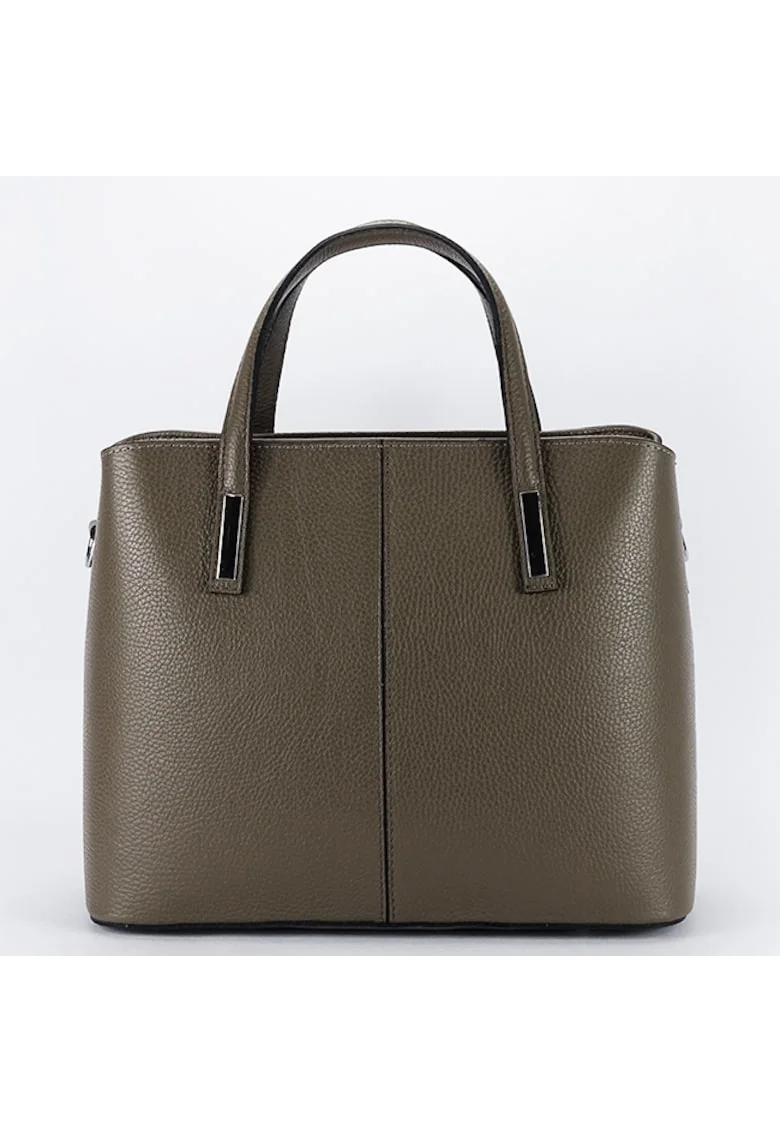 Geanta mare taupe inchis din piele naturala 8922 130 18900, Maro taupe