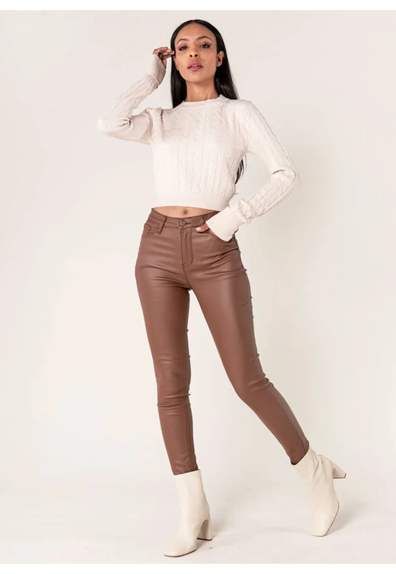 Pantaloni skinny cerati – Maro mat 1148, Maro