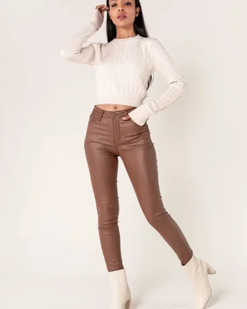 Pantaloni skinny cerati – Maro mat 1148, Maro