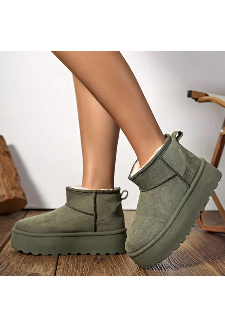 Ghete verzi imblanite cu talpa groasa LT33-43 112 18809, Verde