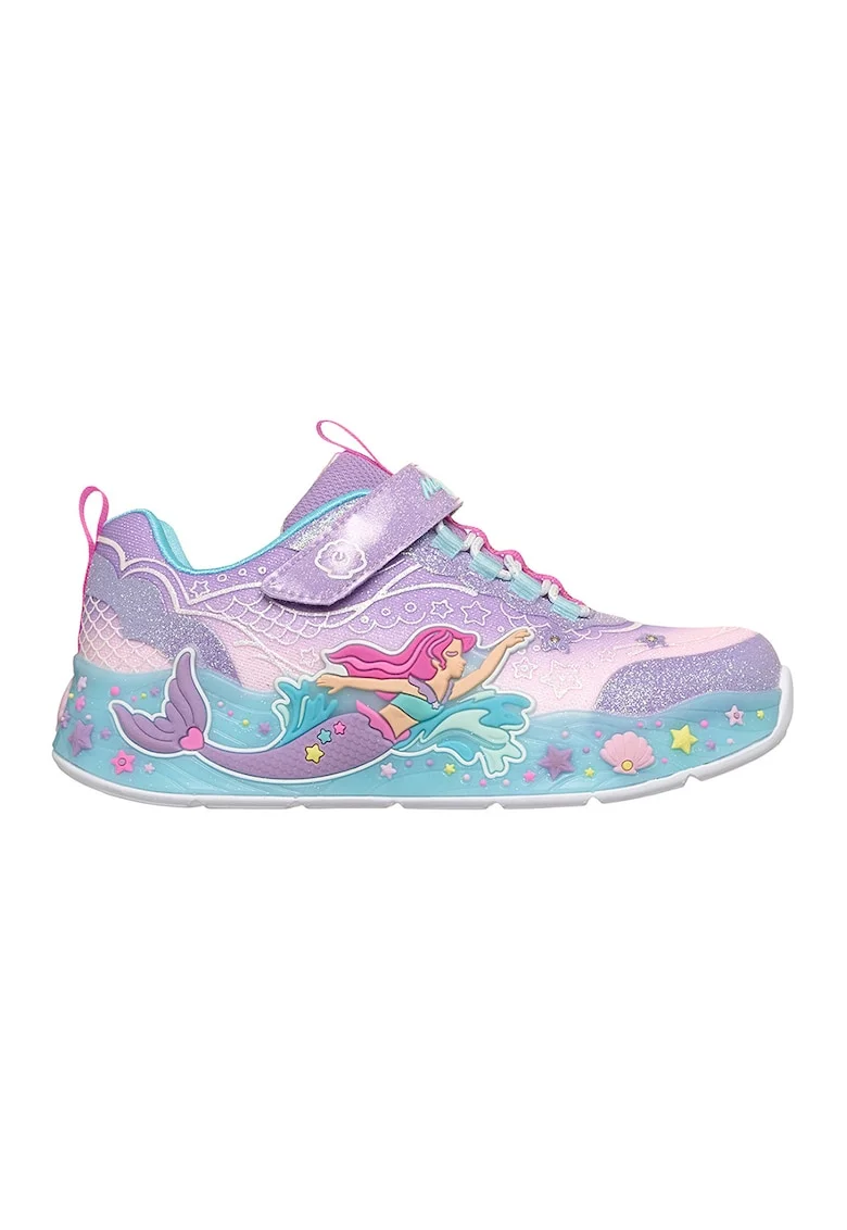 Pantofi sport vu buton orpire/pornire Mermaid Dreams S-Lights, Roz aprins/Lila