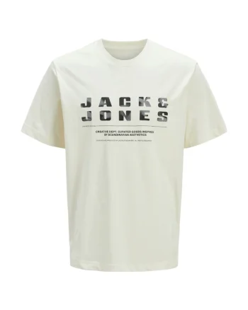 Tricou JACK &JONES Recharge Front 42688, Bej